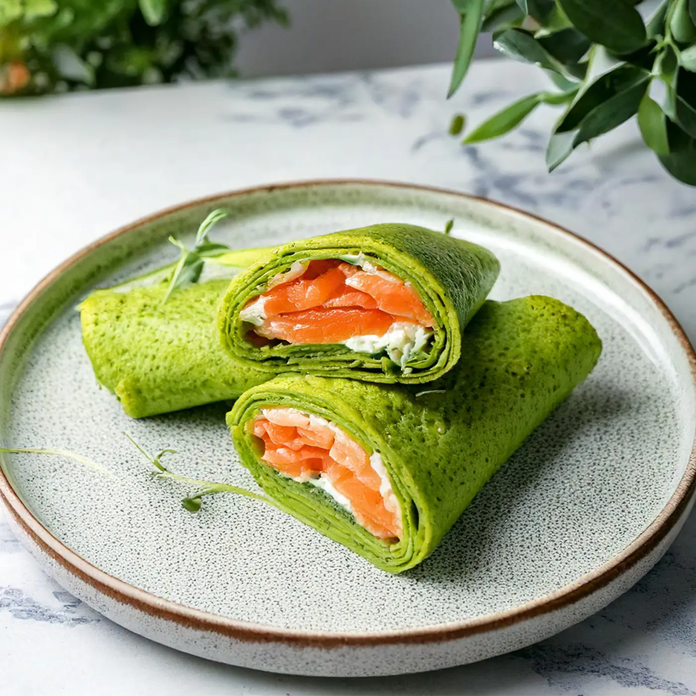 Crepes agli spinaci e salmone